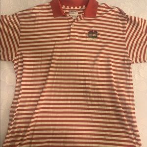 Callaway mens golf polo shirt red and white stripes collared size XXL